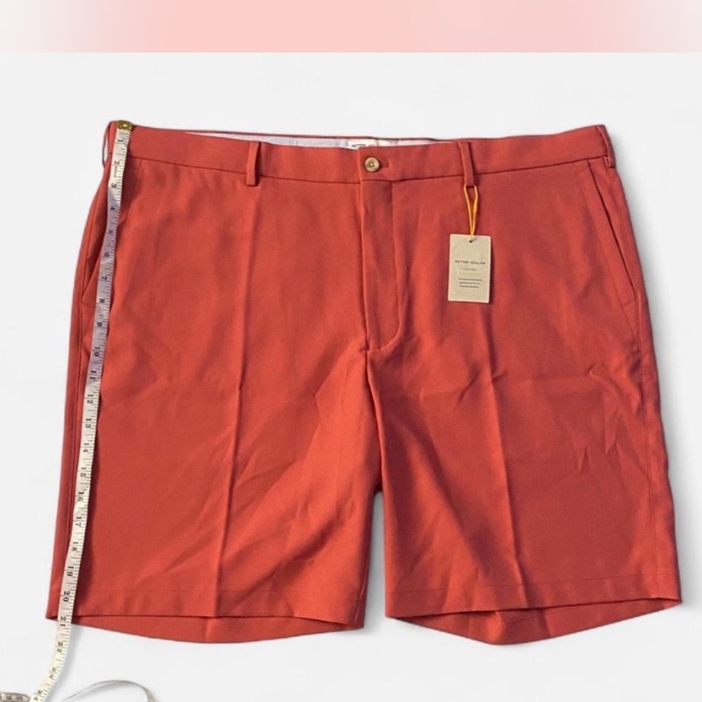 Peter Millar Men's Burnt Orange Flat Front Shorts